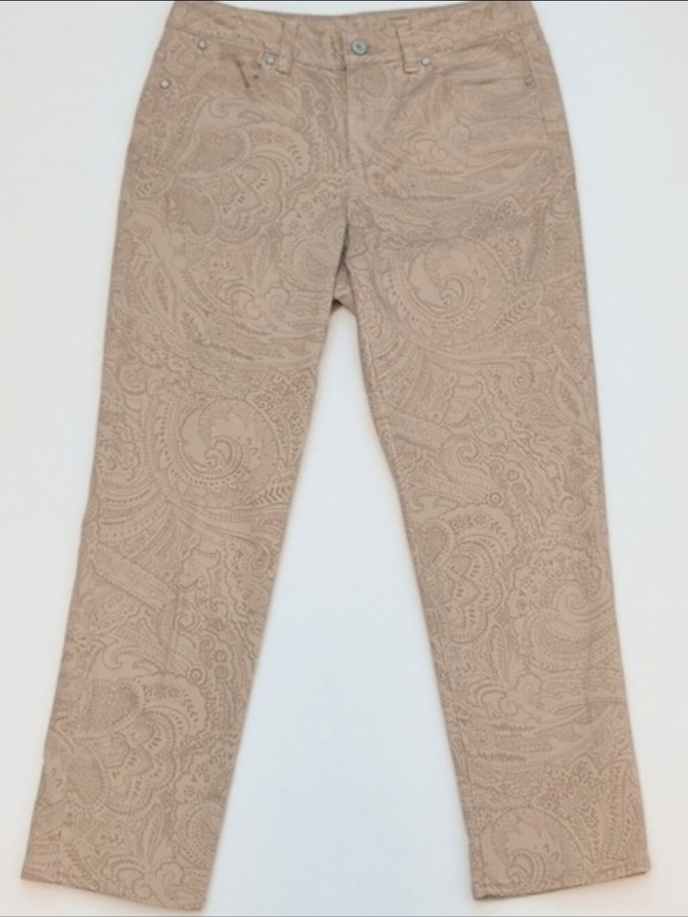 Talbots Curvy Slim Crop Paisley Pants